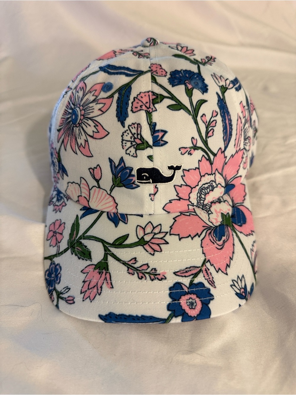 Vineyard Vines Floral Womens  Baseball Cap - White, Pink & Blue NWT